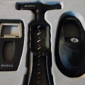 Bonjour Cork & Cap Complete Boxed Bar Tool Kit Set